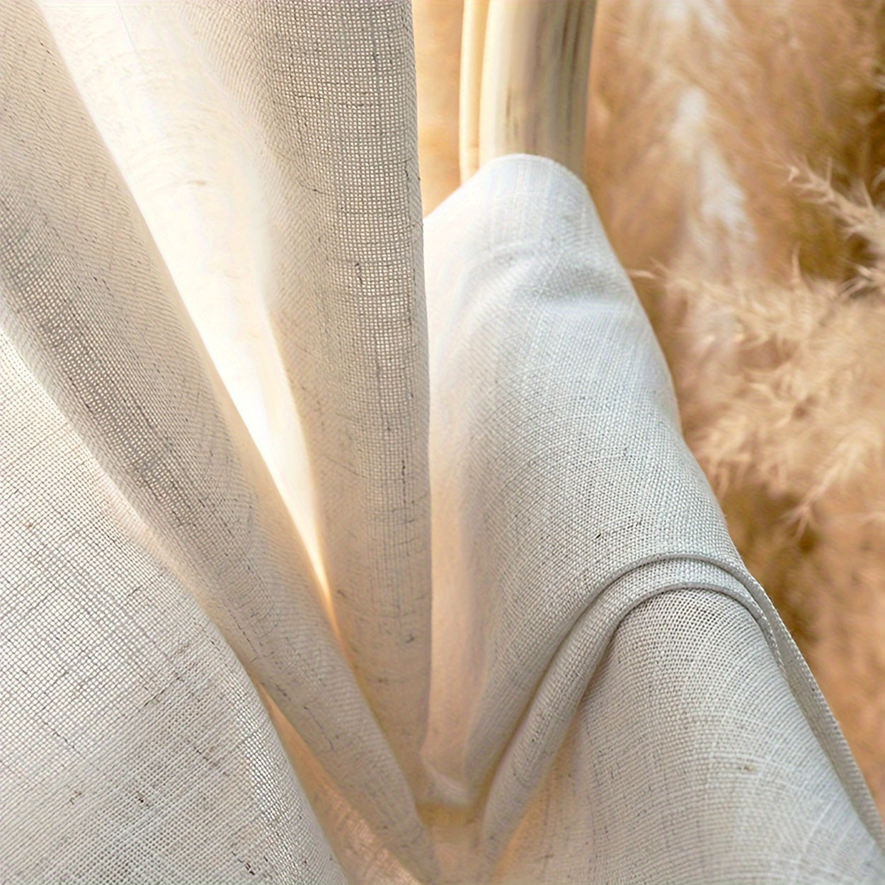 Voilage bohème en dentelle de tulle à transparence légère, avec passe-tringle