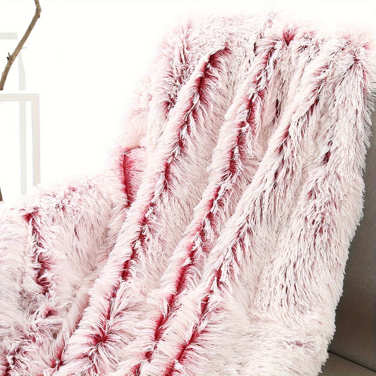 Couverture en fausse fourrure luxueuse de style français – Plaid décoratif polyvalent en polyester doux pour lit, canapé et voiture – Couverture tissée toutes saisons, chaude et confortable pour la maison et le bureau