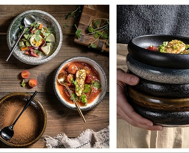 Assiette en céramique avec émaillage créatif